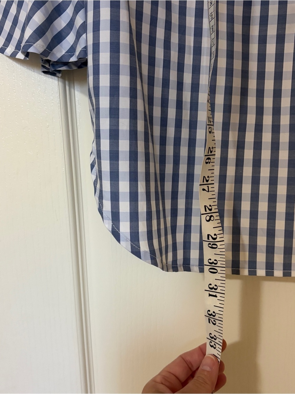 Tyler Boe Blue and White Gingham Tunic Blouse - Picture 10 of 11